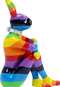 Dekoracja Stojąca Sitting Rabbit Rainbow 60x80 Cm Kolorowa