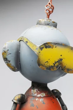 Dekoracja Stojąca Stalowa Postarzana Robot Anthony 92 Cm