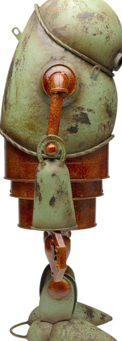Dekoracja Stojąca Stalowa Postarzana Robot Lamy 84 Cm