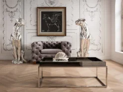 Dekoracja Stojąca Welcome Panther 57x150 Cm Srebrna Lewa