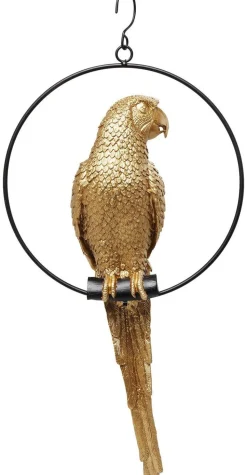 Dekoracja Wisząca Swinging Parrot 27x57 Cm Złota