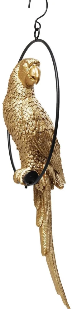 Dekoracja Wisząca Swinging Parrot 27x57 Cm Złota