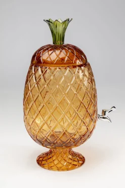 Dyspenser Do Napojów Szklany Brązowy Ananas Ø26x50 Cm