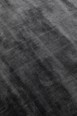 Dywan Mały Czarny Wiskoza I Bawełna 80x150 Cm