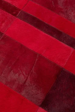 Dywan Skórzany Do Salonu Czerwony 170x240 Cm