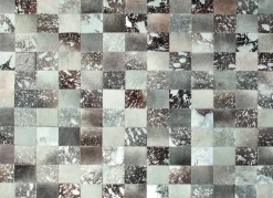 Dywan Skórzany Do Salonu Szary Prostokątny 120x180 Cm