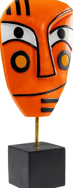 Figurka Dekoracyjna Abstract Face 23x50 Cm Pomarańczowa