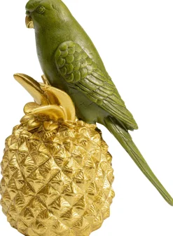 Figurka Dekoracyjna Ananas Parrot 11x14 Cm Zielono-złota