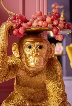 Figurka Dekoracyjna Butler Playing Chimp 45x52 Cm Złota
