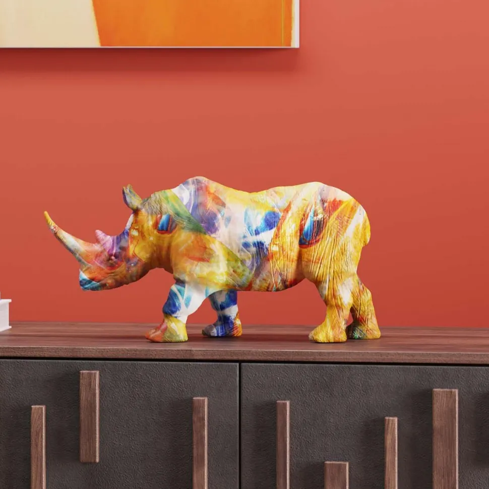 Figurka Dekoracyjna Colored Rhino 17x8 Cm