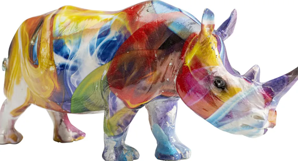 Figurka Dekoracyjna Colored Rhino 17x8 Cm