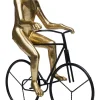 Figurka Dekoracyjna Cyclist Rabbit 29x39 Cm Czarno-złota