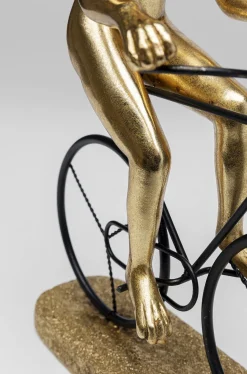 Figurka Dekoracyjna Cyclist Rabbit 29x39 Cm Czarno-złota