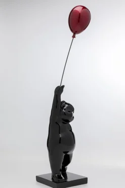 Figurka Dekoracyjna Czarna Miś Z Balonem 17x74 Cm