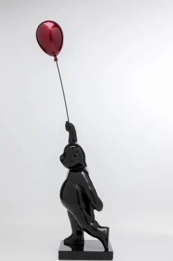 Figurka Dekoracyjna Czarna Miś Z Balonem 17x74 Cm