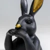 Figurka Dekoracyjna Czarno-złota Królik 14x23 Cm
