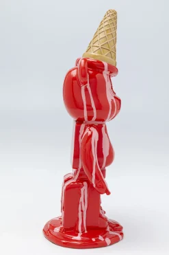Figurka Dekoracyjna Czerwona Miś I Lód 16x40 Cm