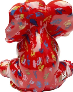 Figurka Dekoracyjna Czerwona Ze Wzorami Słonik 20x18 Cm