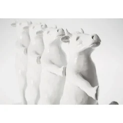 Figurka Dekoracyjna Dancing Cows 40x23 Cm Biała