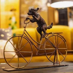 Figurka Dekoracyjna Dog With Bicycle 44x36 Cm