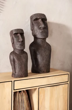 Figurka Dekoracyjna Easter Island 59 Cm Szara