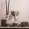 Figurka Dekoracyjna Elephant Head Pearls 40x76 Cm Szara