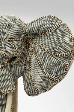 Figurka Dekoracyjna Elephant Head Pearls 28x49 Cm Kolorowa