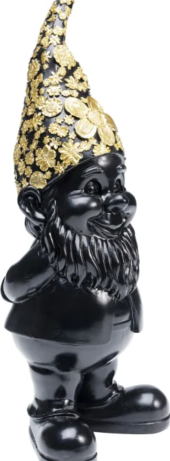Figurka Dekoracyjna Gnome Standing 10x30 Cm Czarno-złota