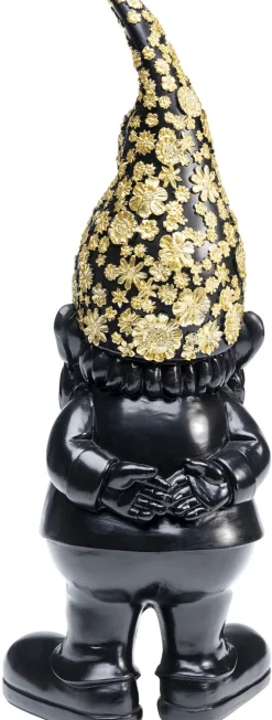 Figurka Dekoracyjna Gnome Standing 10x30 Cm Czarno-złota