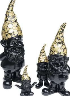 Figurka Dekoracyjna Gnome Standing 10x30 Cm Czarno-złota