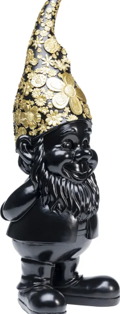 Figurka Dekoracyjna Gnome Standing 20x61 Cm Czarno-złota