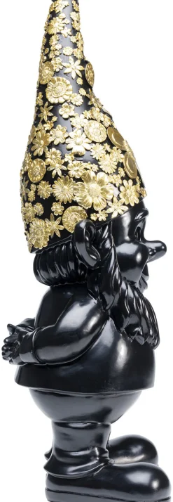 Figurka Dekoracyjna Gnome Standing 20x61 Cm Czarno-złota