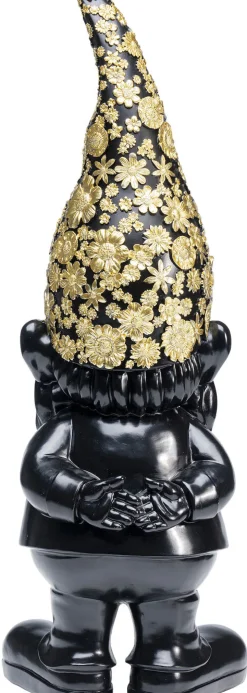 Figurka Dekoracyjna Gnome Standing 20x61 Cm Czarno-złota