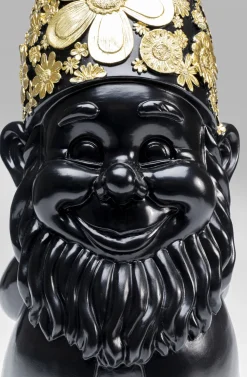 Figurka Dekoracyjna Gnome Standing 20x61 Cm Czarno-złota