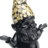 Figurka Dekoracyjna Gnome Meditation 15x19 Cm Czarno-złota