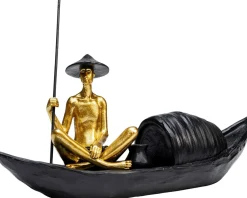 Figurka Dekoracyjna Gondolier 18x17 Cm Czarno-złota