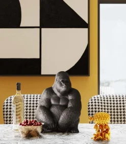 Figurka Dekoracyjna Gorilla 30x39 Cm Czarna