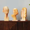 Figurka Dekoracyjna Half A Face 14x30 Cm Brązowa