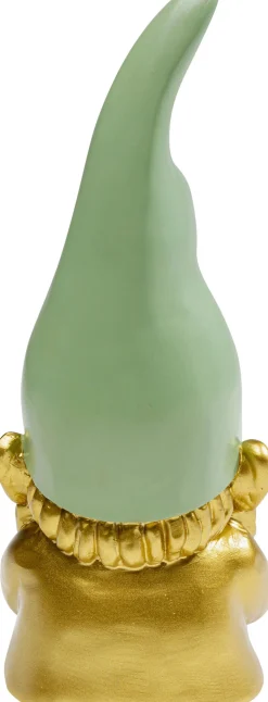 Figurka Dekoracyjna Krasnal Złoty Czapka Zielona 10x21 Cm