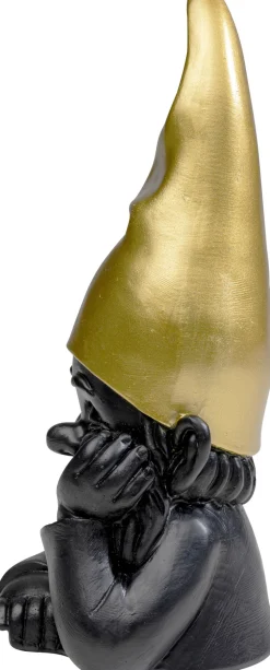 Figurka Dekoracyjna Krasnal Czarny Czapka Złota 10x21 Cm