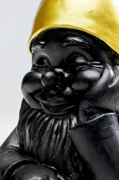Figurka Dekoracyjna Krasnal Czarny Czapka Złota 10x21 Cm