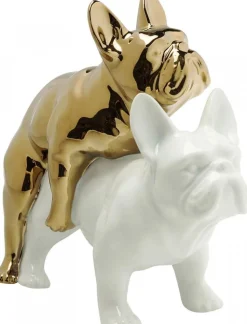 Figurka Dekoracyjna Love Dogs 20x17 Cm Biało-złota