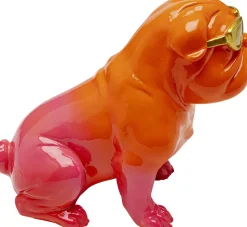 Figurka Dekoracyjna Modny Pies Pomarańczowo-różowa 43x37 Cm