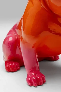 Figurka Dekoracyjna Modny Pies Pomarańczowo-różowa 43x37 Cm