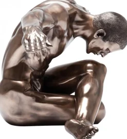 Figurka Dekoracyjna Nude Man Bow 137x40 Cm Brązowa