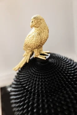 Figurka Dekoracyjna Parrot Ø26x40 Cm Czarno-złota