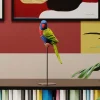 Figurka Dekoracyjna Parrot Green 15x36 Cm Kolorowa