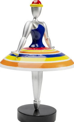Figurka Dekoracyjna Primabalerina Kolorowa Paski Ø22x35 Cm