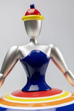 Figurka Dekoracyjna Primabalerina Kolorowa Paski Ø22x35 Cm