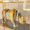 Figurka Dekoracyjna Rhino 55x26 Cm Kolorowa